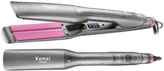 Kemei KM-5628 Πρέσα Μαλλιών με Ατμό και Κεραμικές Πλάκες Ionic